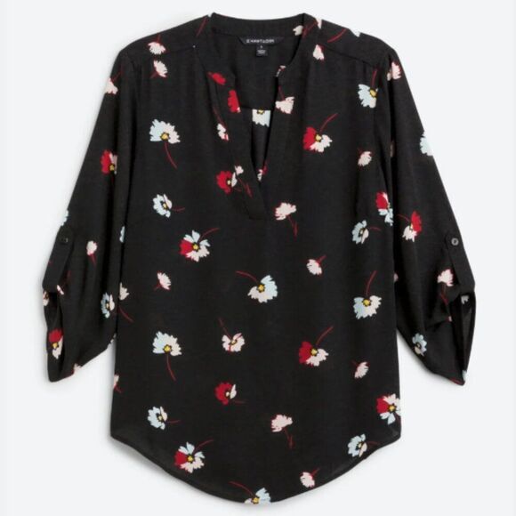 41 Hawthorn Freeman Split Neck Blouse  XL | Black - Picture 1 of 7